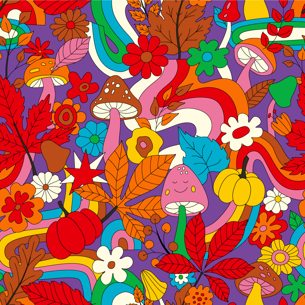 Tapis vinyle fleurs et plantes design floral coloré - TenStickers