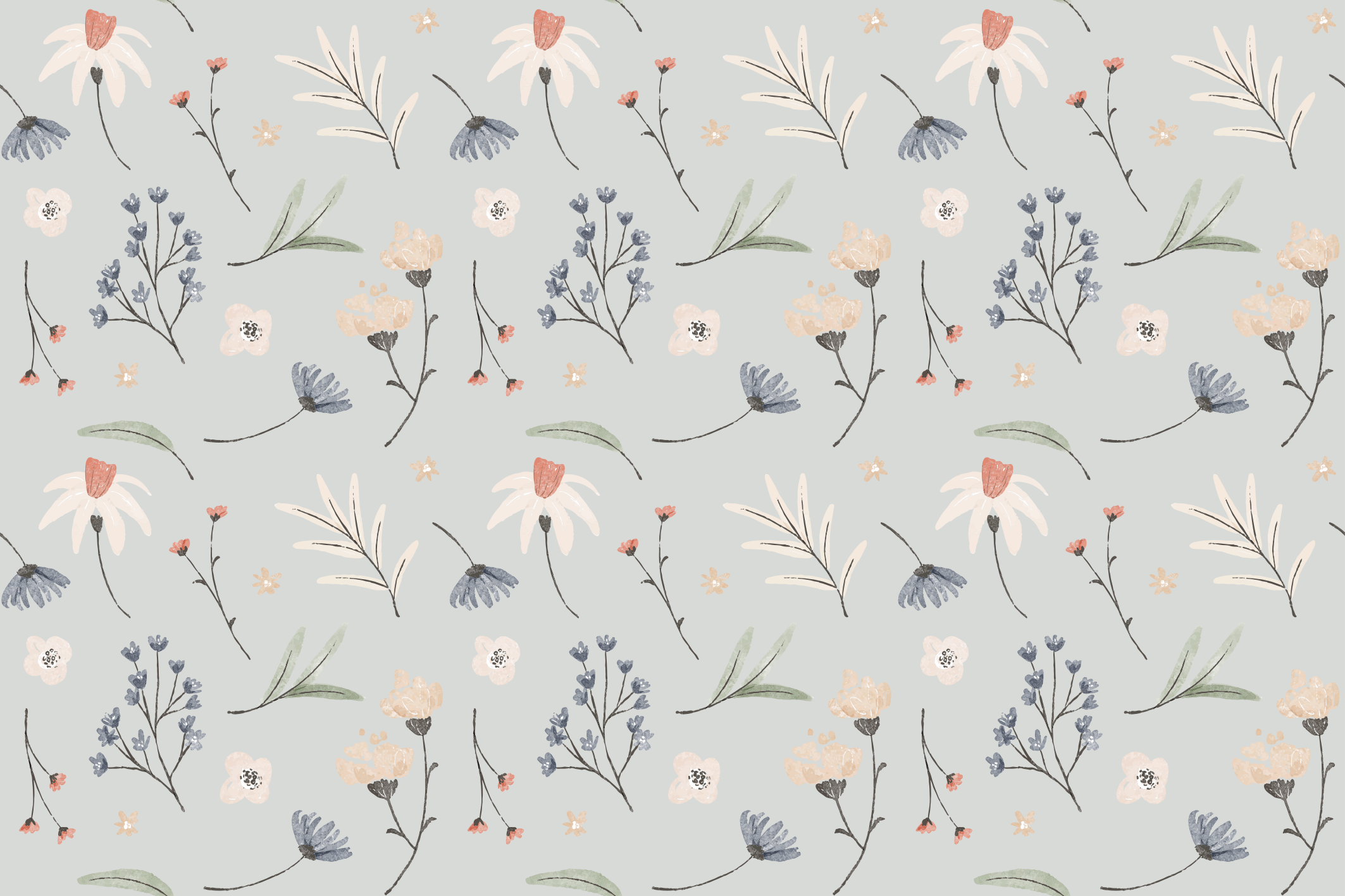 Tapis vinyle fleurs et plantes illustration de feuilles - TenStickers