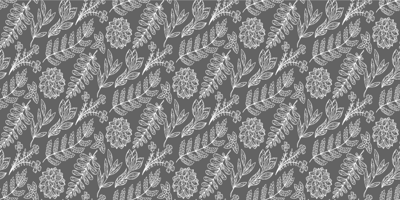 Tapis vinyle fleurs et plantes motif de feuillage floral - TenStickers