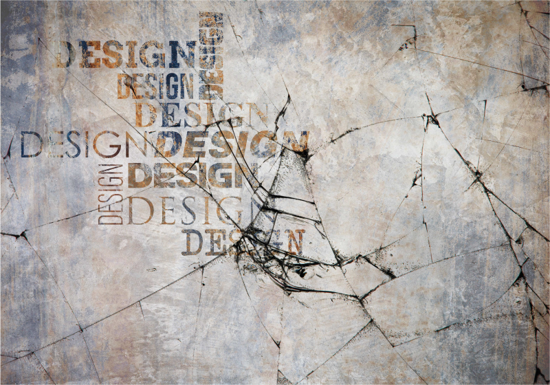 Tapis vinyle imitation pierre fissurée et écriture "design" - TenStickers