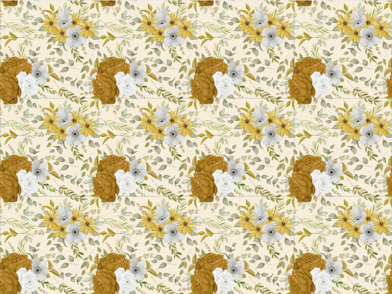 Tapis vinyle fleurs et plantes conception feuillue botanique - TenStickers