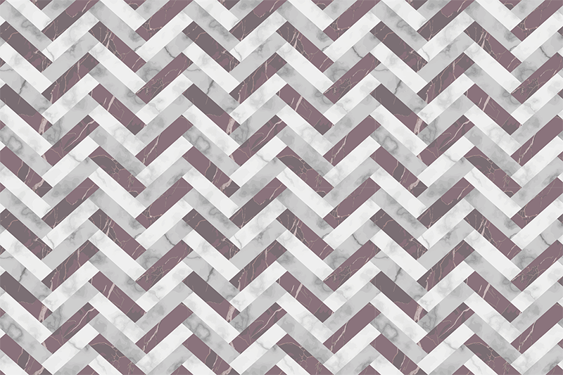 Tapis vinyle géométrique à chevrons effet marbre - TenStickers
