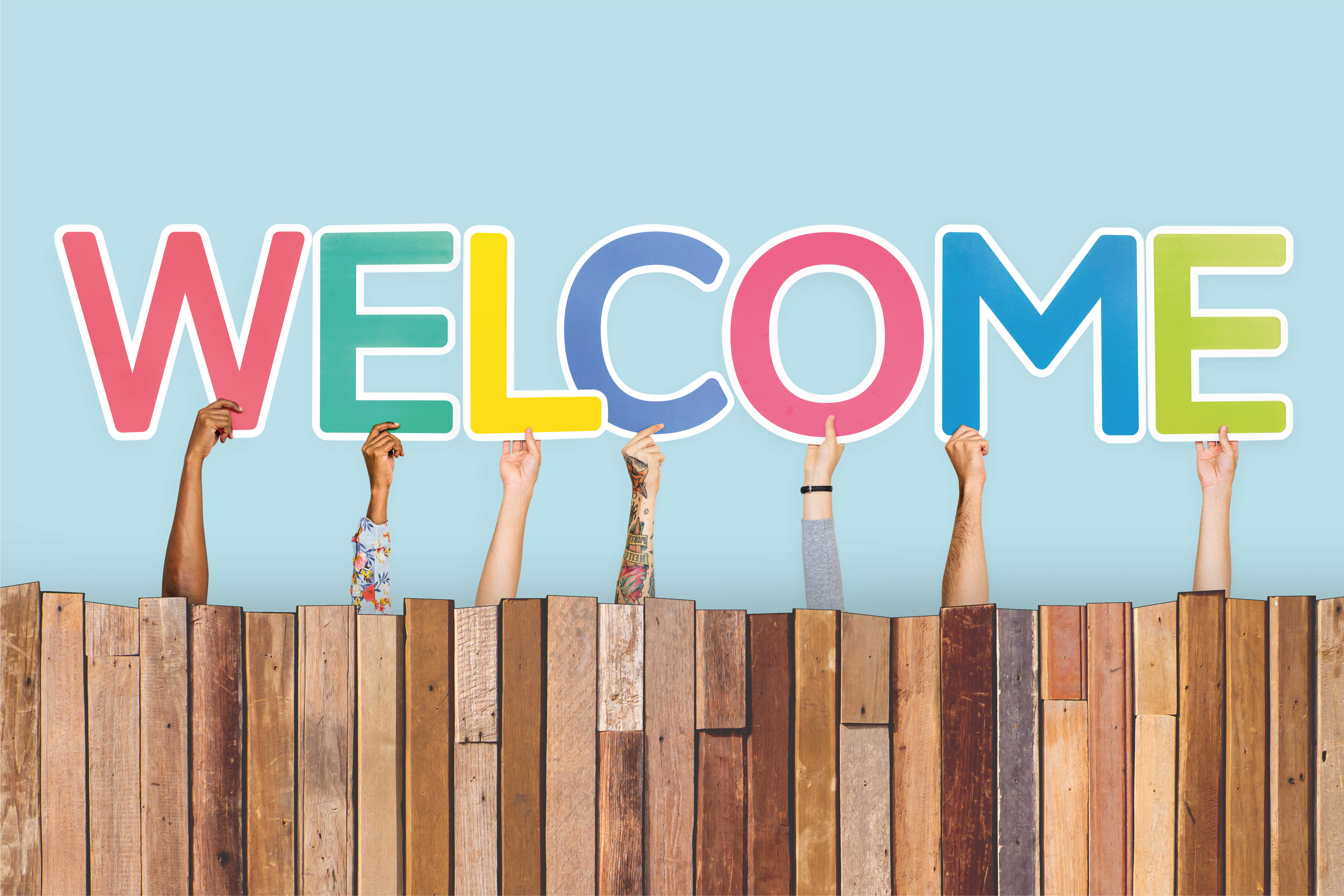 Tapis vinyle citation entrée de bienvenue colorée - TenStickers