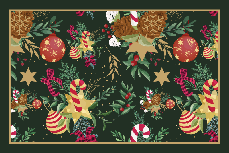 Tapis vinyle noël motif vacances festives - TenStickers