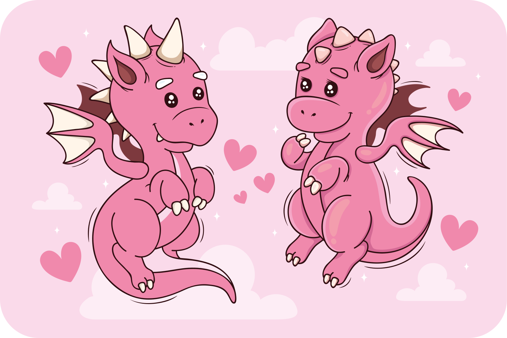 Tapis vinyle pour enfants duo de dragons ludique - TenStickers