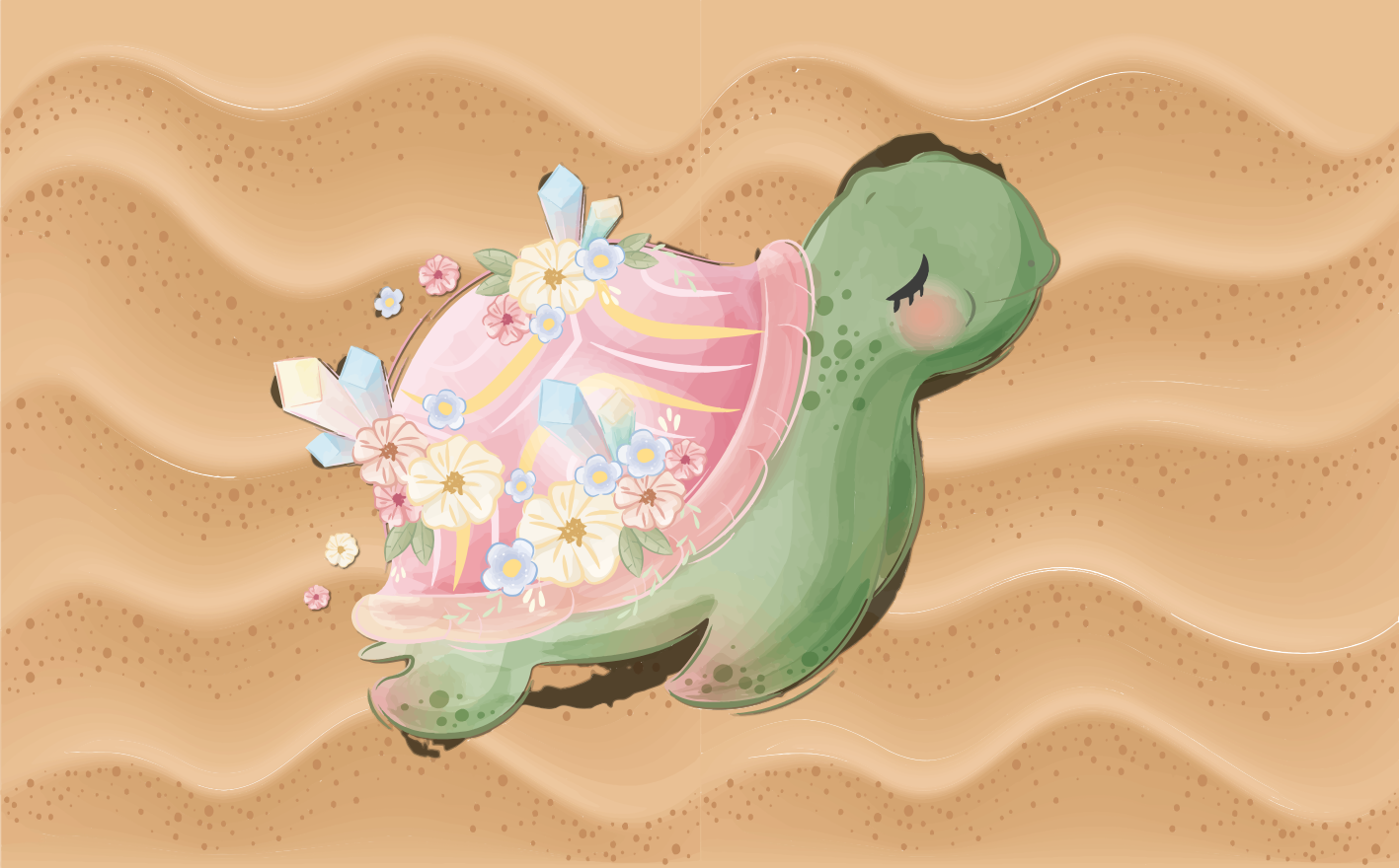 Tapis vinyle pour enfants oasis de tortues de mer - TenStickers