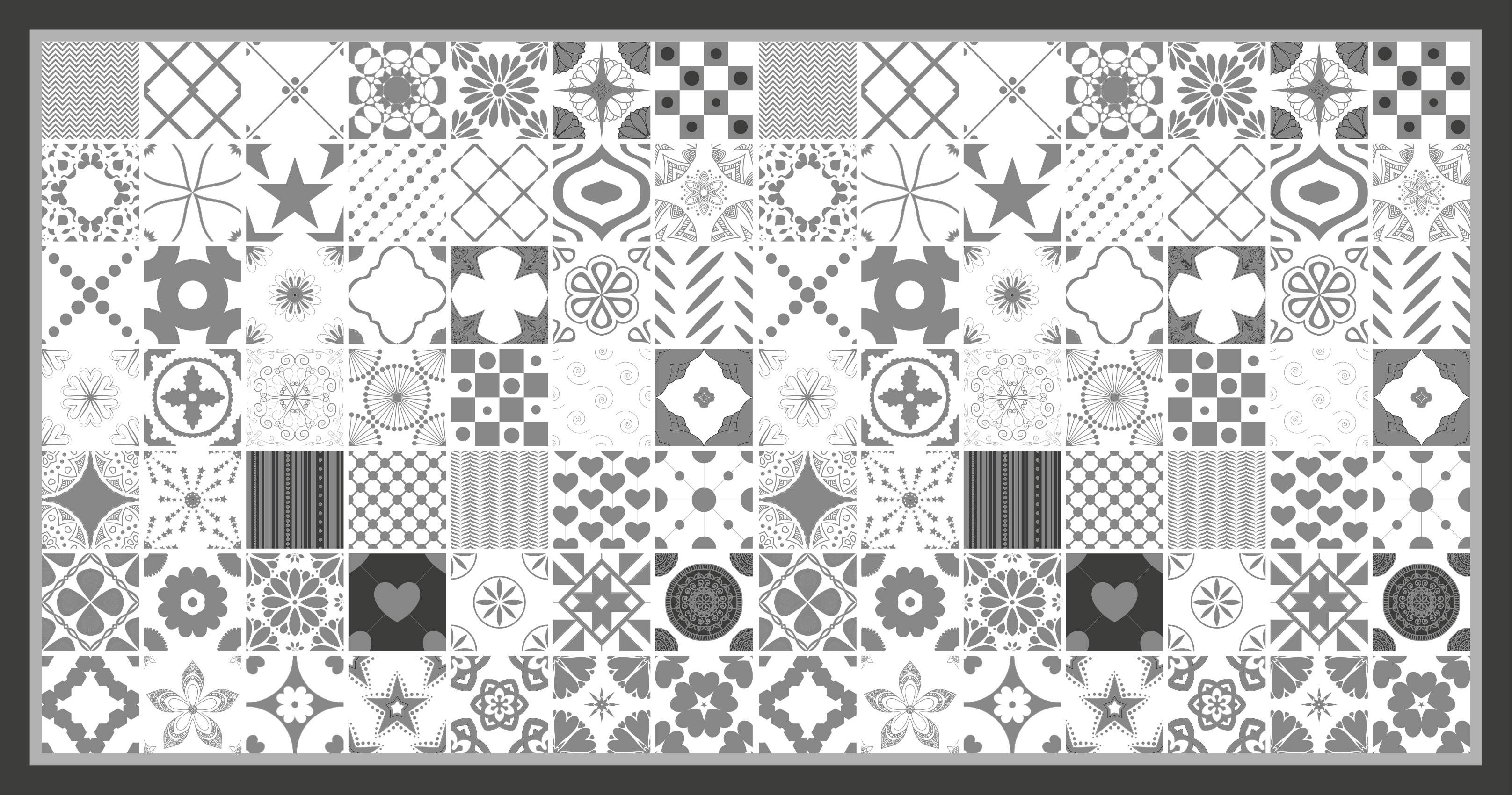 Tapis vinyle carreaux de ciment Trujillo gris - TenStickers