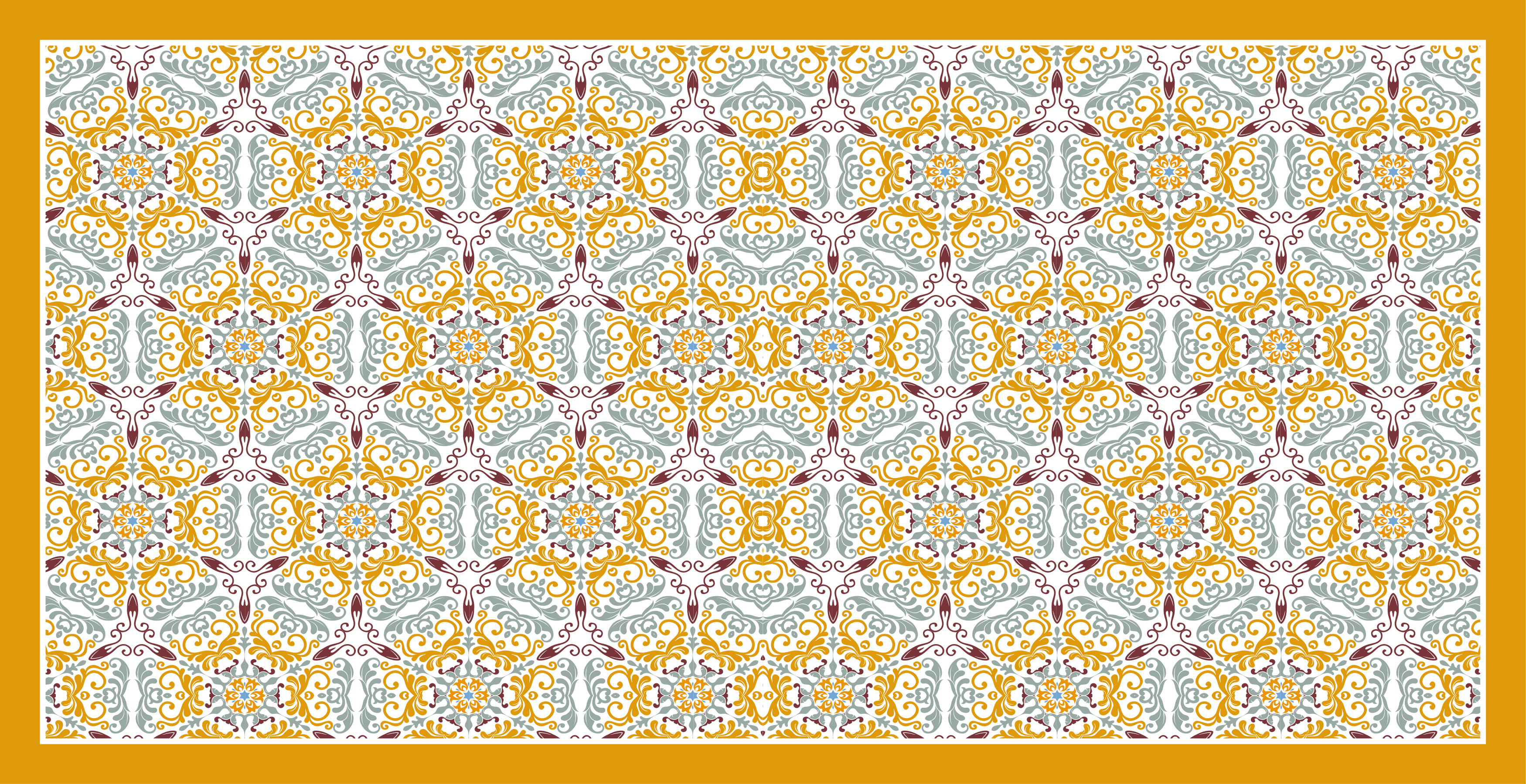 Tapis vinyle carreaux de ciment mosaïque jaune - TenStickers