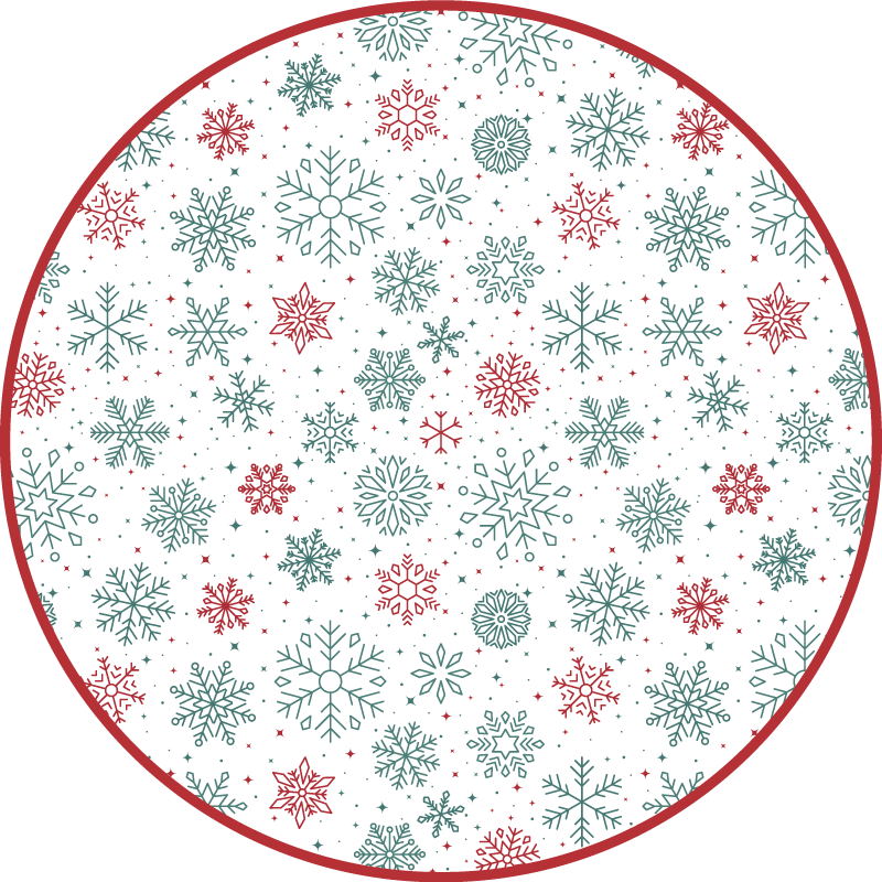 Tapis vinyle noël cocarde de flocon de neige - TenStickers