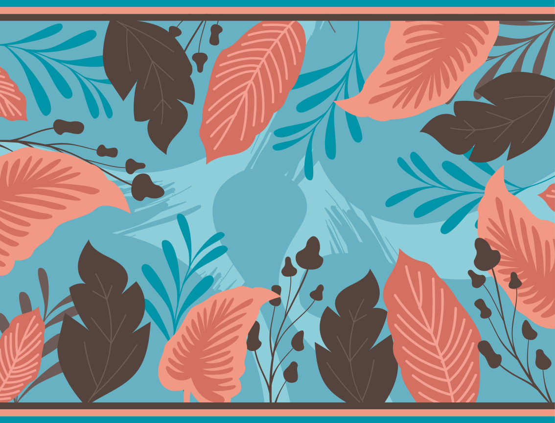 Tapis vinyle fleurs et plantes motifs de feuilles botaniques - TenStickers