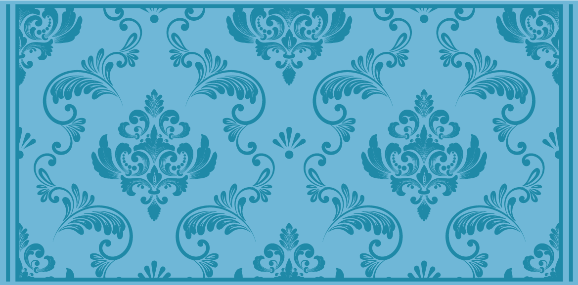 Tapis vinyle bleu motif baroque - TenStickers