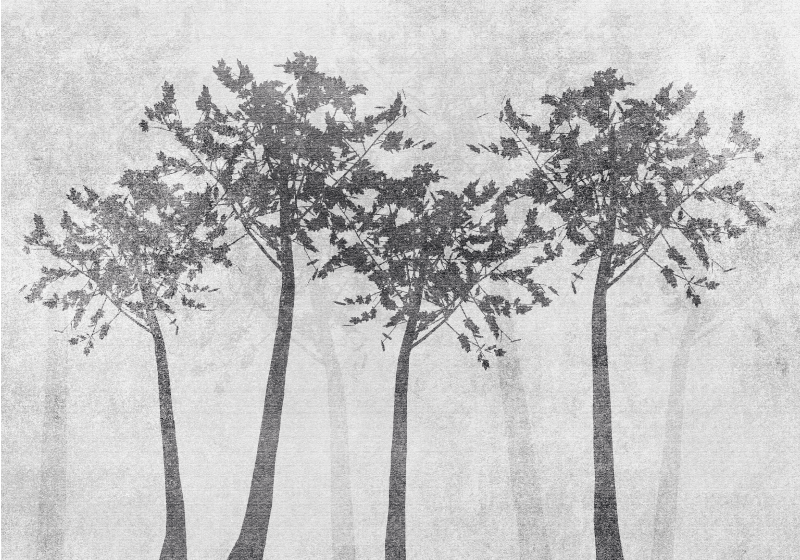 Tapis vinyle nature forêt, silhouette - TenStickers