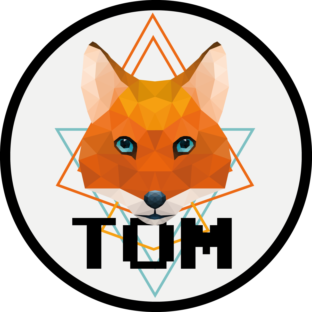 Tapis vinyle personnalisé cercle de renard géométrique - TenStickers