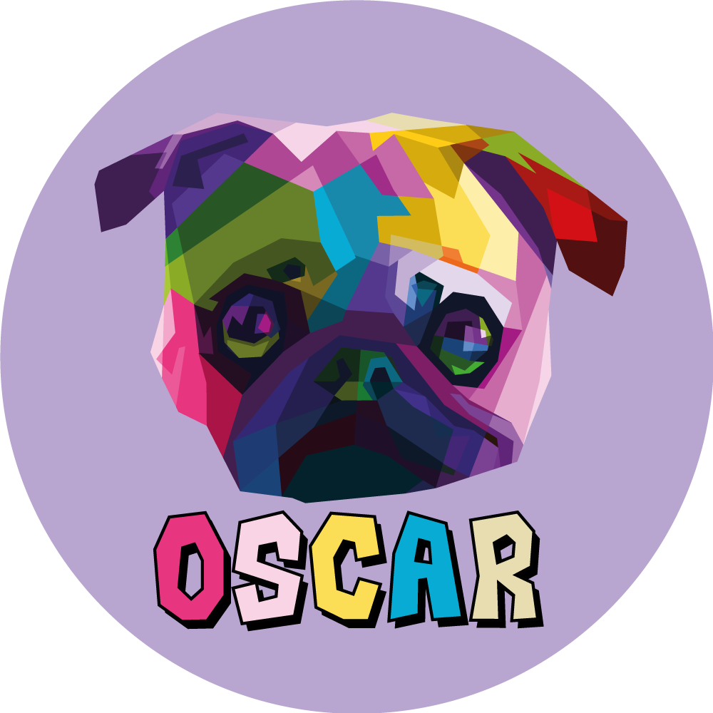 Tapis vinyle personnalisé illustration canine géométrique - TenStickers