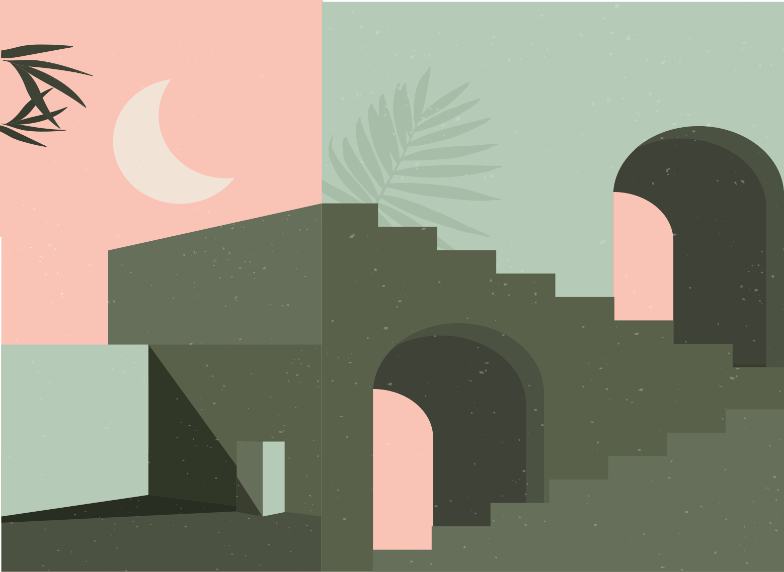 Tapis vinyle minimaliste paysage abstrait épuré - TenStickers