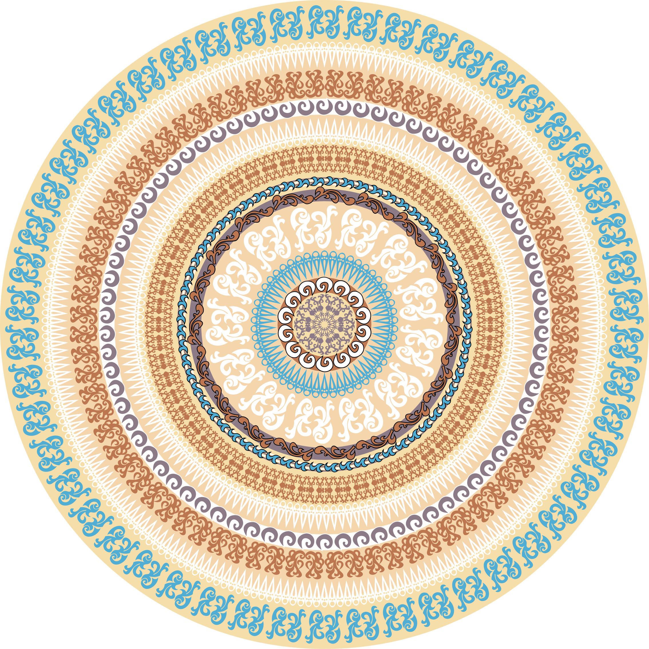 Tapis vinyle mandala motif cercle mandala - TenStickers