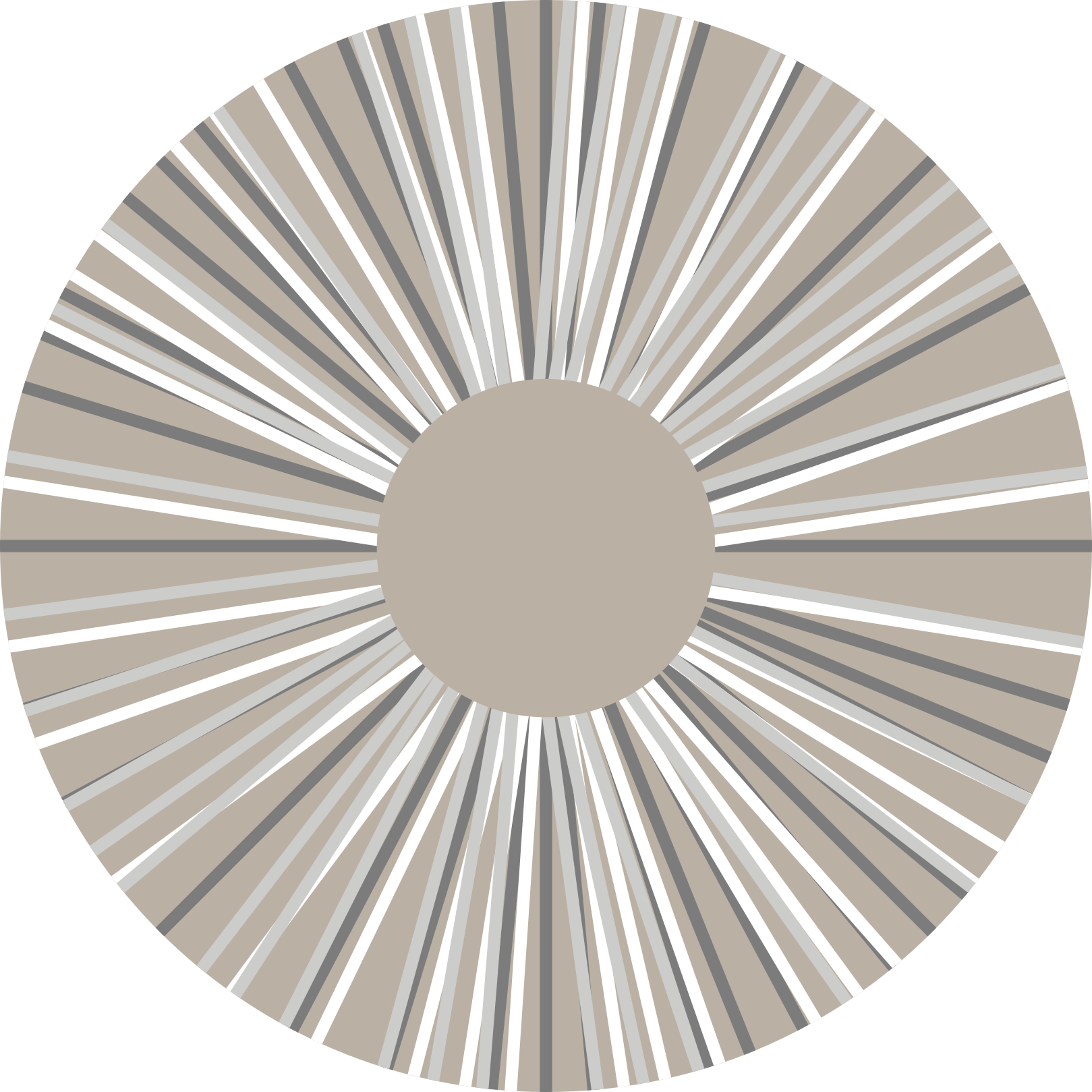 Tapis vinyle géométrique rond motif lignes couleur neutre - TenStickers