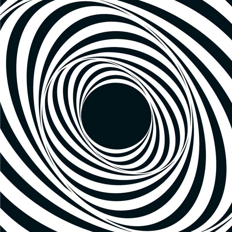 Tapis vinyle géométrique motif spirale noir et blanc - TenStickers