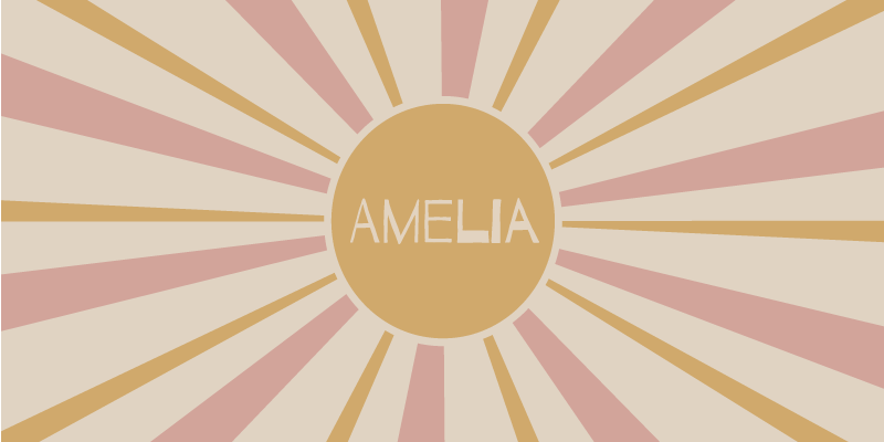 Tapis vinyle avec prénom motif soleil - TenStickers