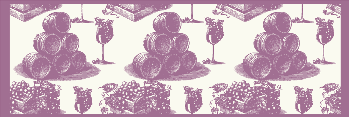 Tapis vinyle motif rétro croquis de cave à vin - TenStickers