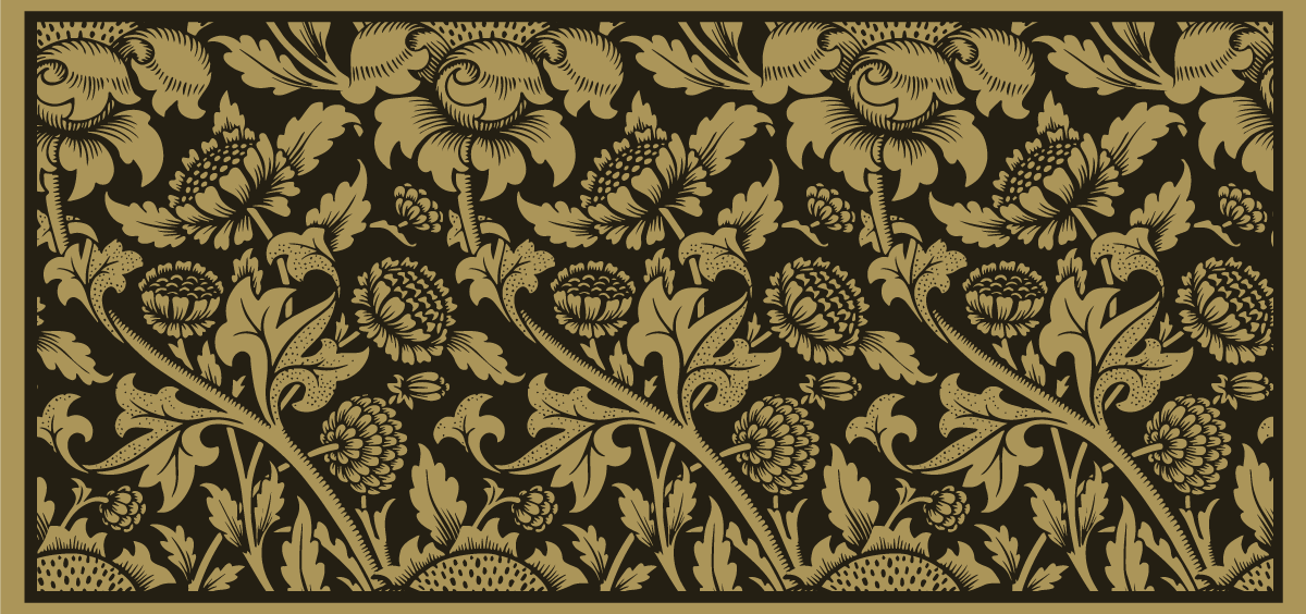 Tapis vinyle fleurs et plantes motif botanique tons bruns - TenStickers