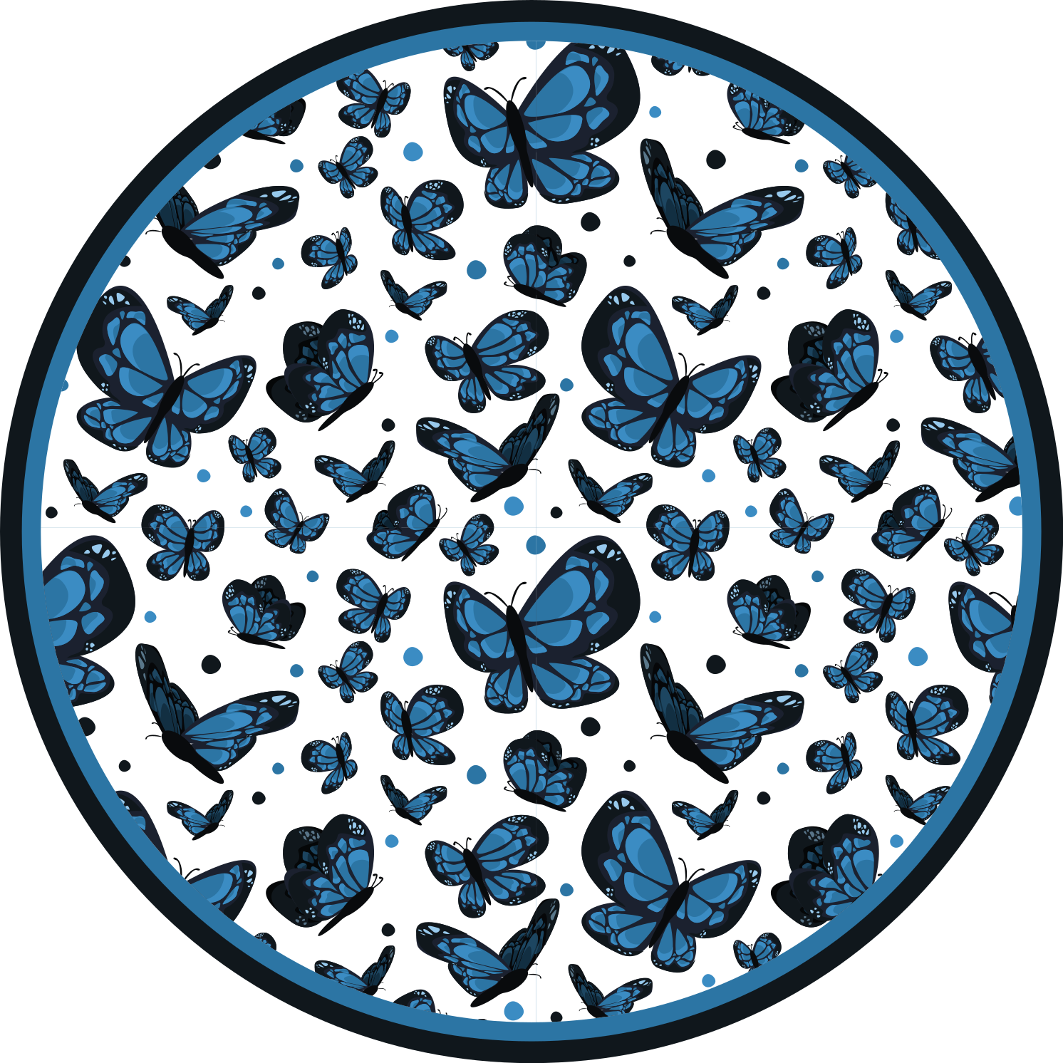 Tapis vinyle papillon bleu - TenStickers