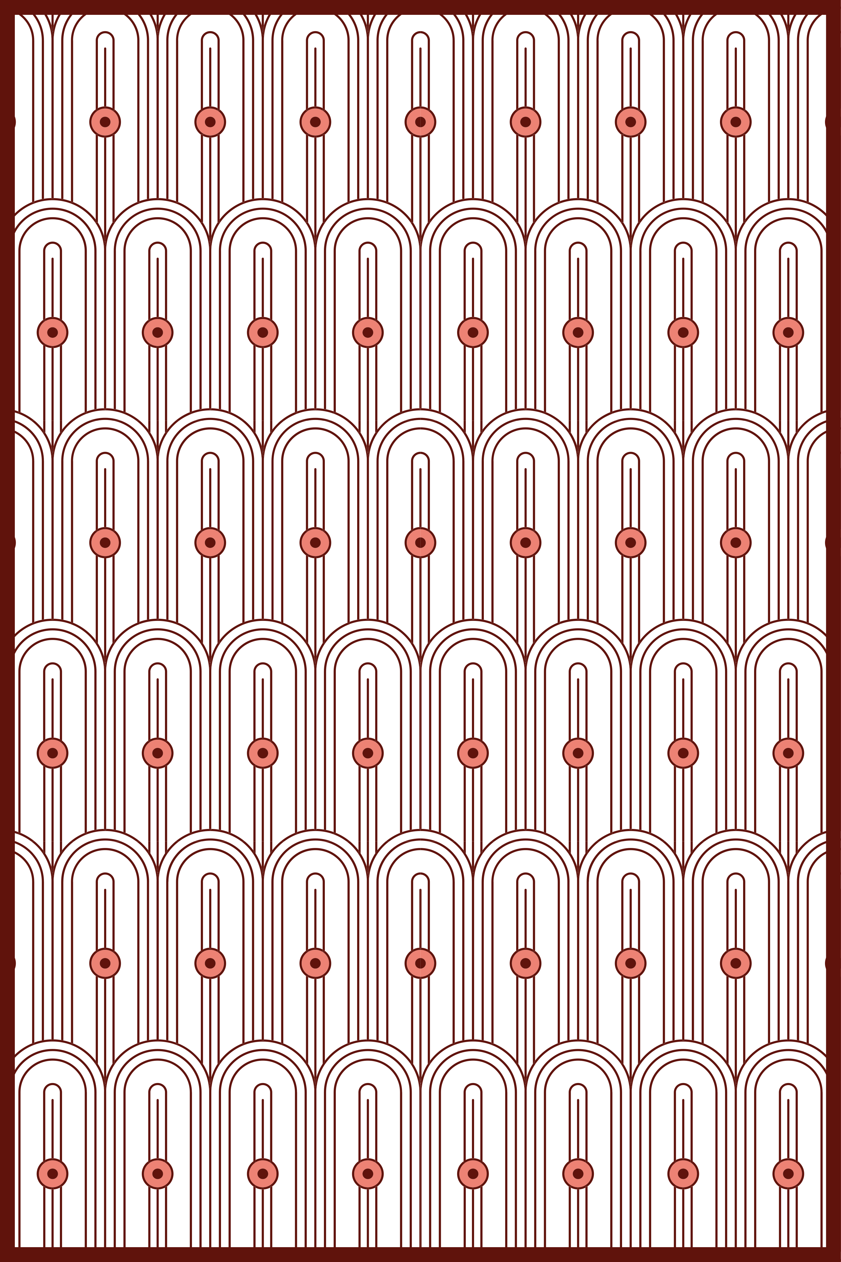 Tapis vinyle Art Déco motif rouge et blanc - TenStickers