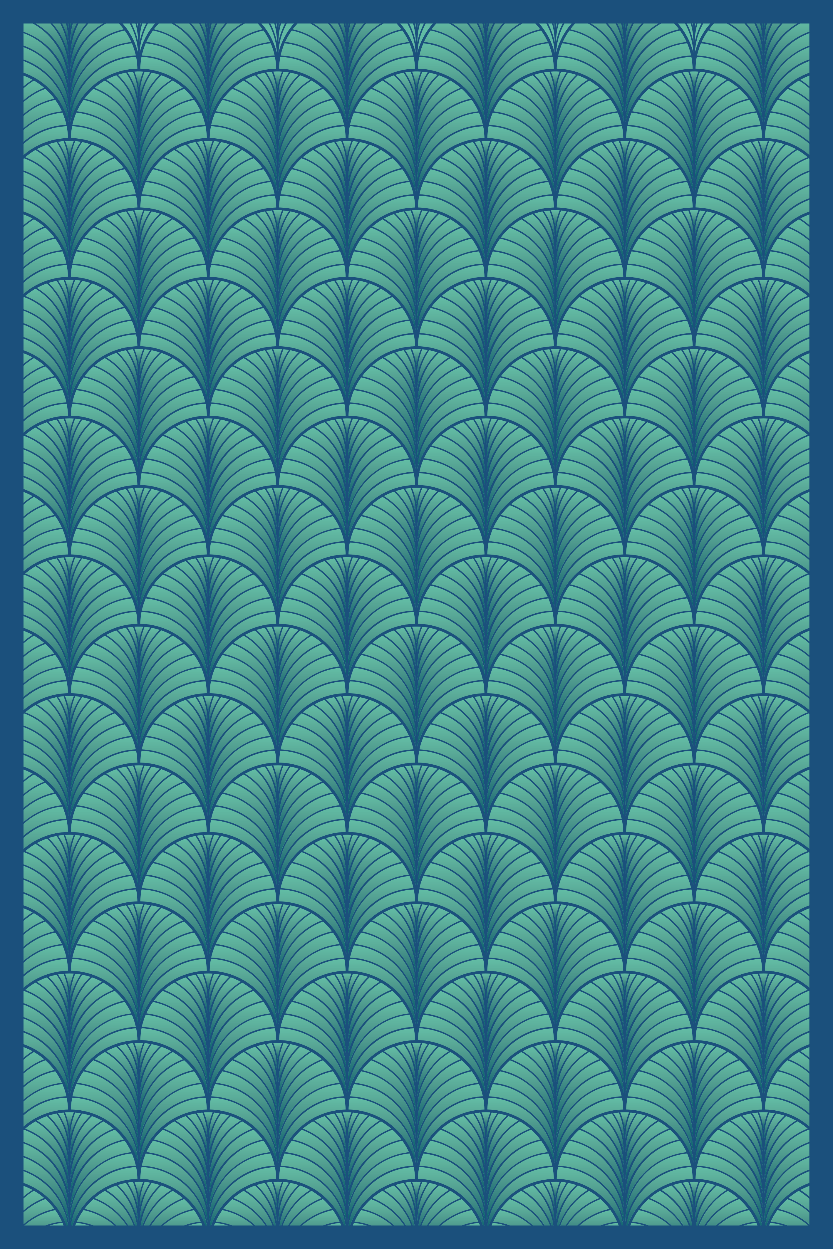 Tapis vinyle Art Déco motif vert et bleu - TenStickers