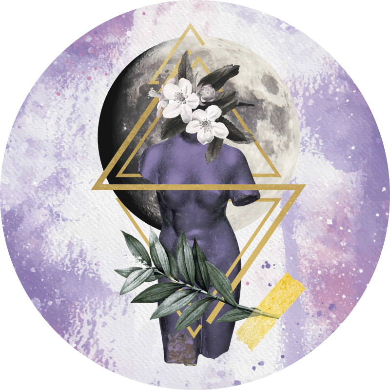 Tapis vinyle collage digital couleur lavande - TenStickers