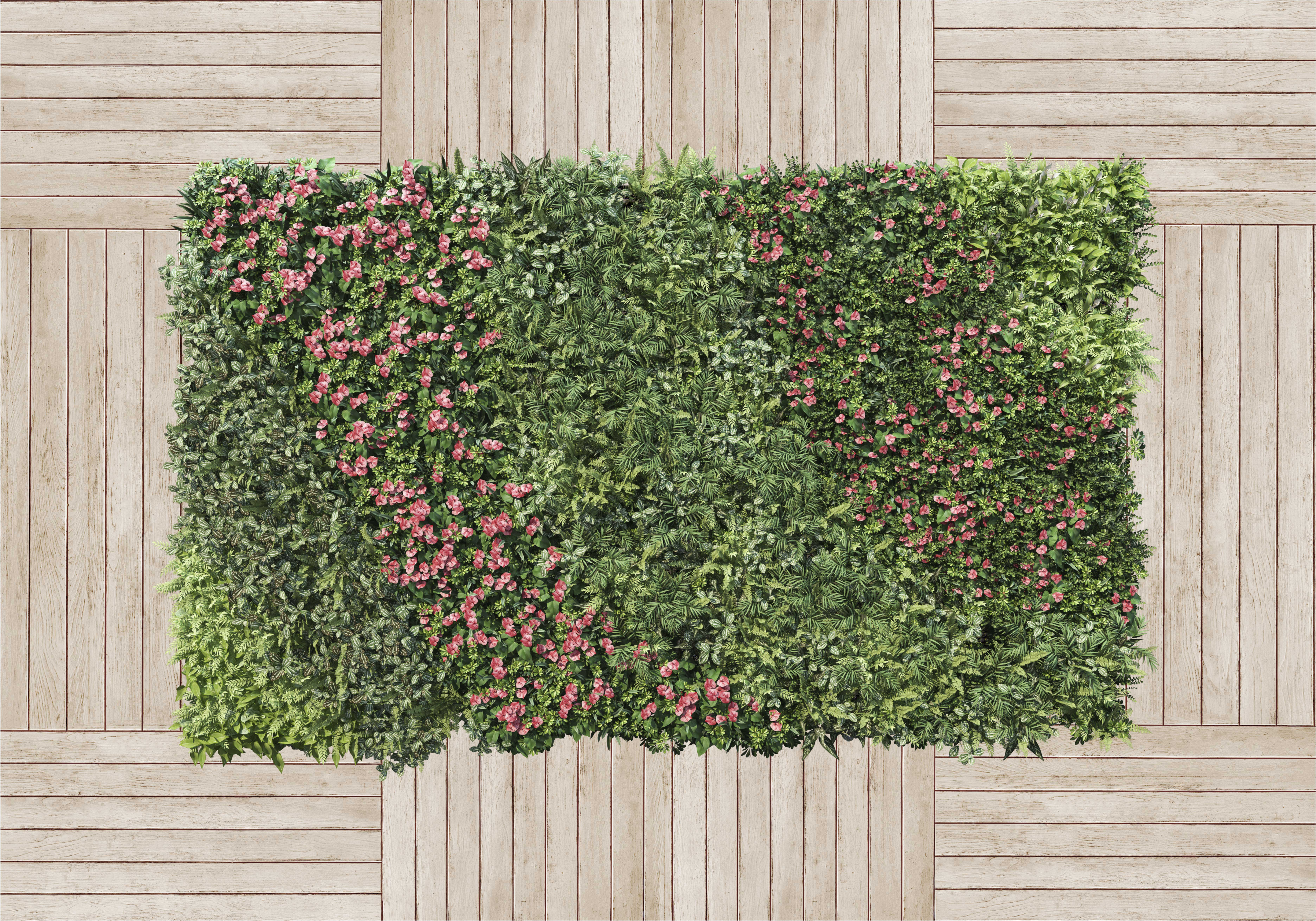 Tapis vinyle jardin vertical avec bois - TenStickers
