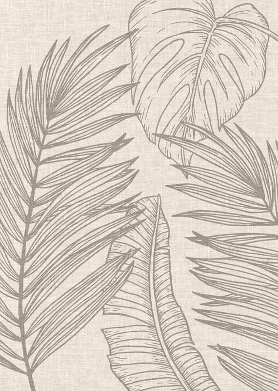 Tapis vinyle effet tissé motif tropical - TenStickers