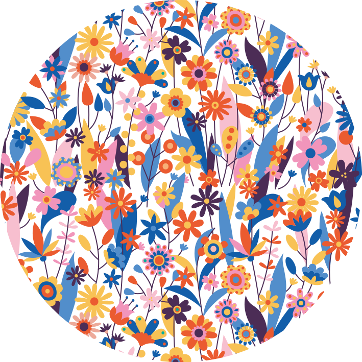 Tapis en vinyle nature fleurs multicolores - TenStickers