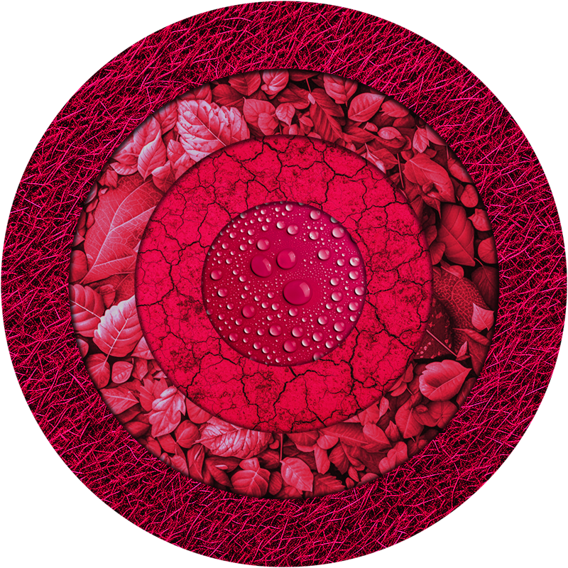 Tapis vinyle rond effet textures magenta - TenStickers