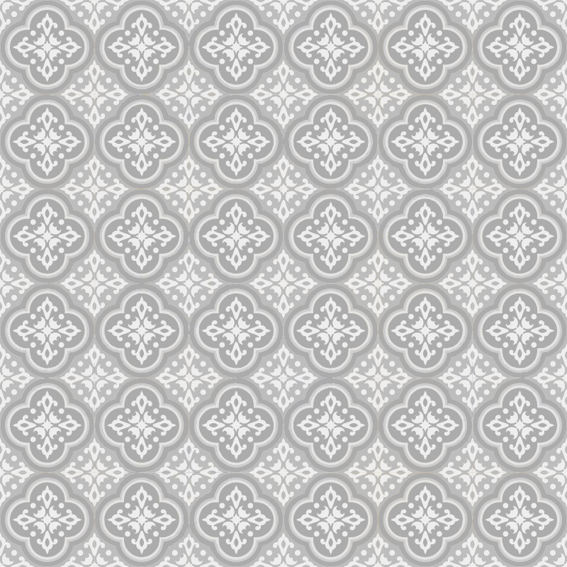 Tapis vinyle cuisine motifs hydrauliques gris - TenStickers