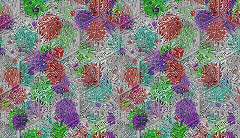 Tapis vinyle pavés Gaudi colorés - TenStickers