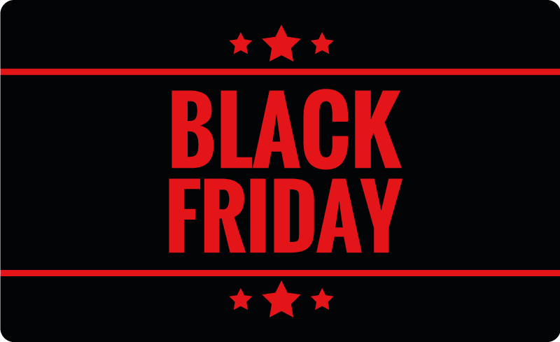 Tapis vinyle noir et rouge Black Friday - TenStickers