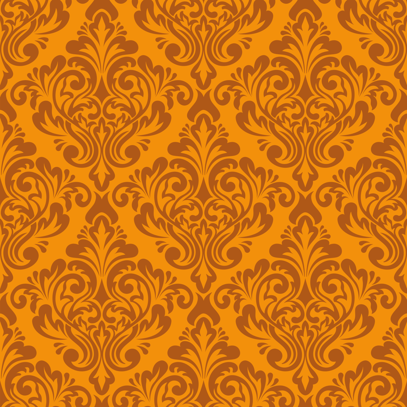 Tapis vinyle orange damassé vintage - TenStickers