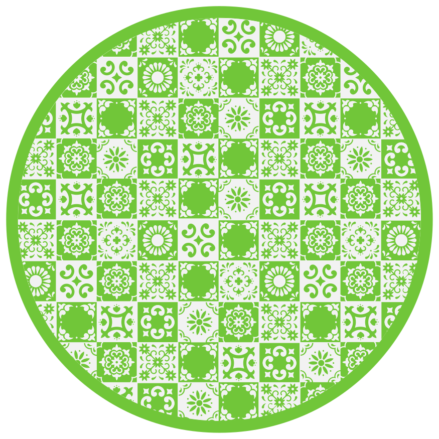 Tapis vinyle carreaux de ciment cercle mosaïque géométrique - TenStickers