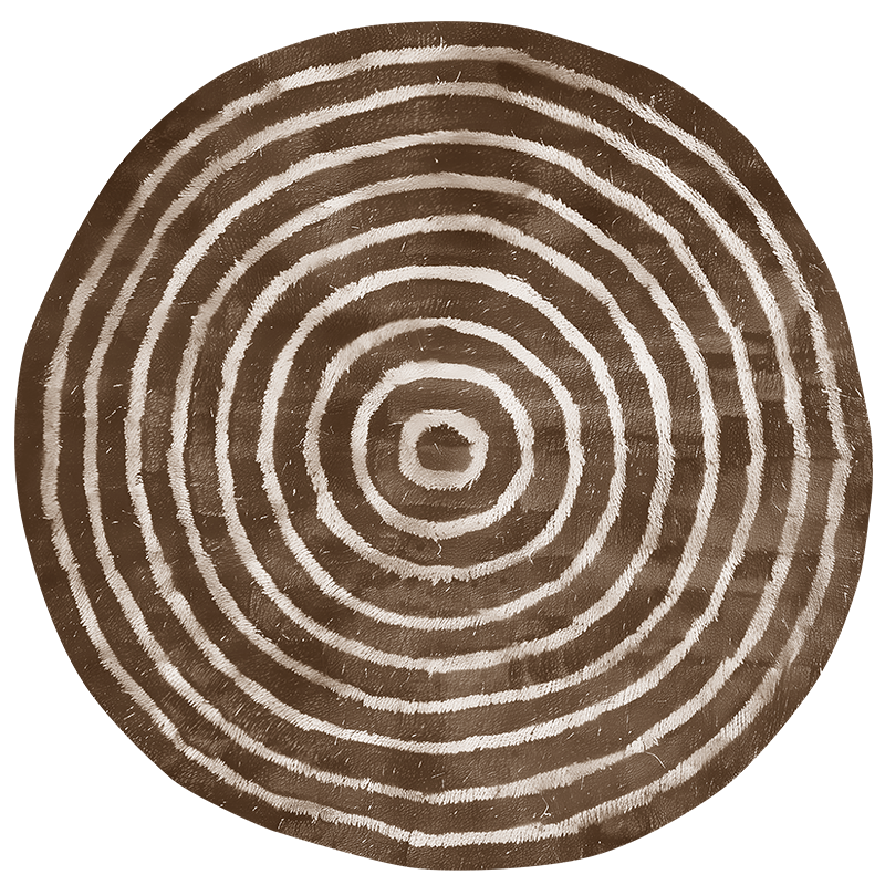 Tapis vinyle beige cercles concentriques - TenStickers