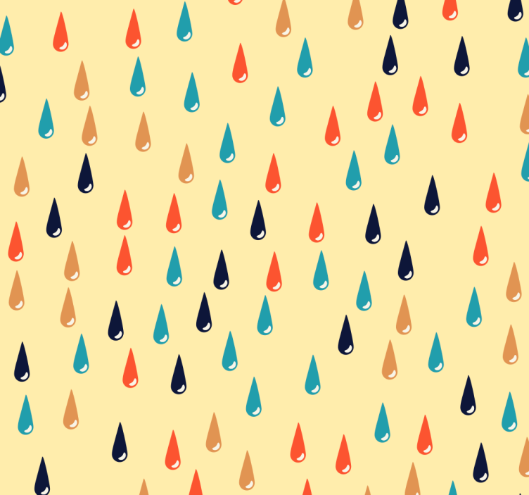 Papier peint géométrique motif de gouttes de pluie - TenStickers
