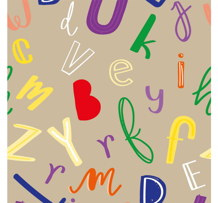 Papier peint lettres alphabet coloré - TenStickers