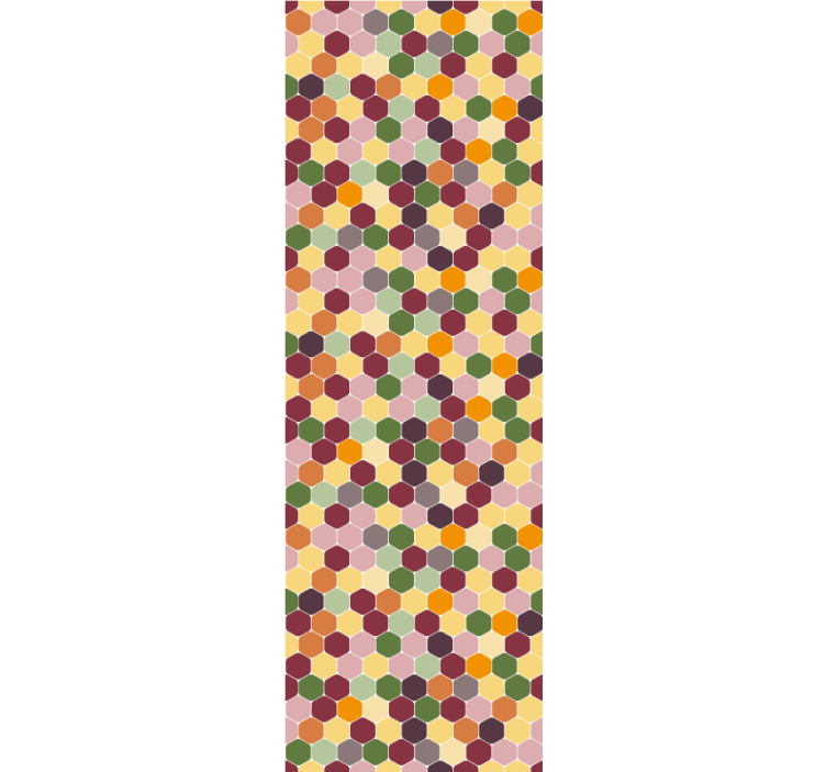 Papier peint carreaux de ciment petits hexagones colorés - TenStickers