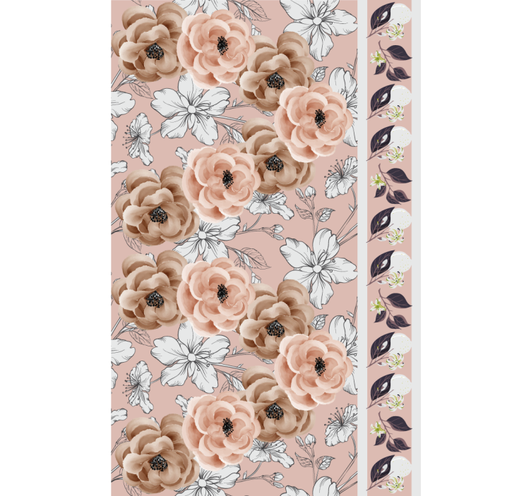 Papier peint floral arrangement beige élégant - TenStickers