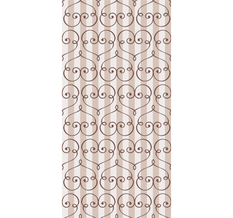 Papier peint ligne verticale motif coeur marron - TenStickers