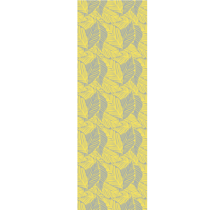 Papier peint feuillage motif gris et jaune vif - TenStickers