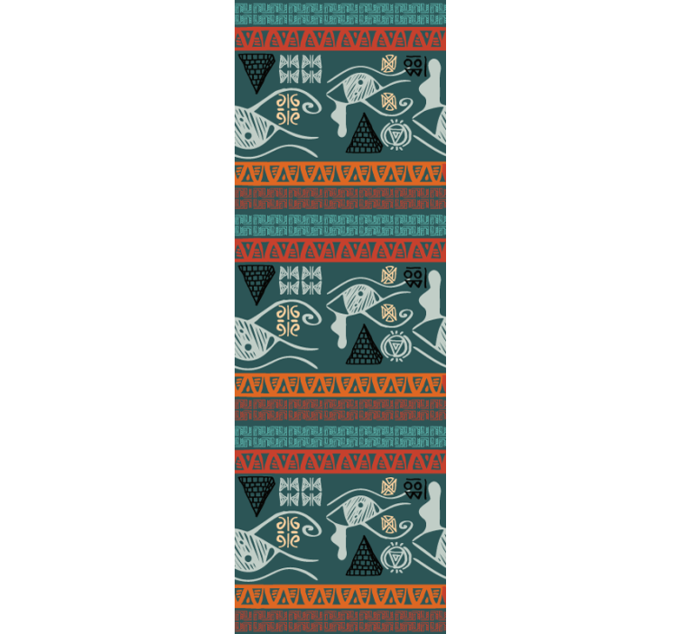 Papier peint poissons géométrie tribale côtière - TenStickers