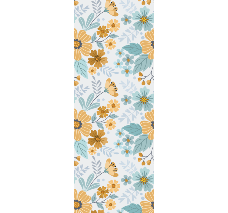Papier peint floral composition florale de papillons - TenStickers