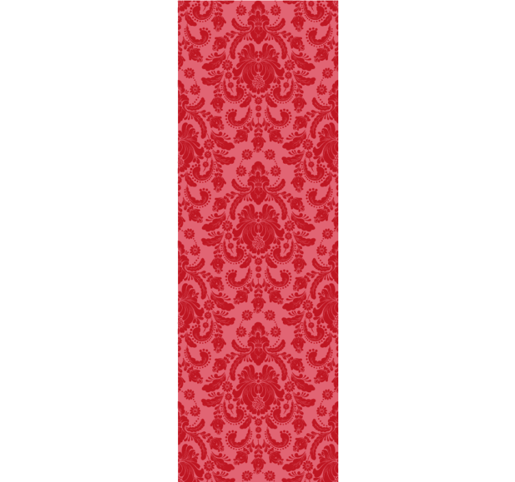 Papier peint classique damas floral rouge - TenStickers
