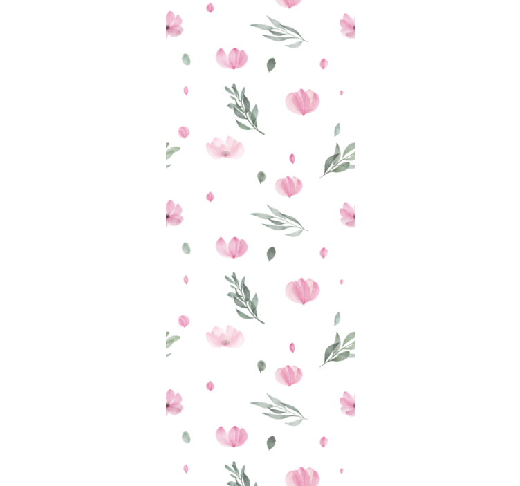 Papier peint floral délicates fleurs roses - TenStickers