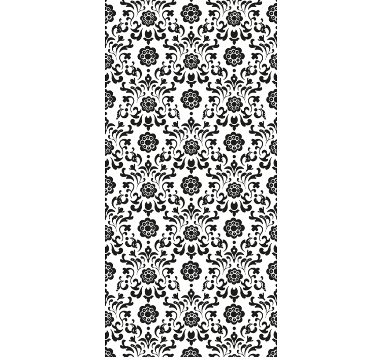 Papier peint fleuri noir et blanc classique - TenStickers